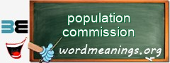 WordMeaning blackboard for population commission